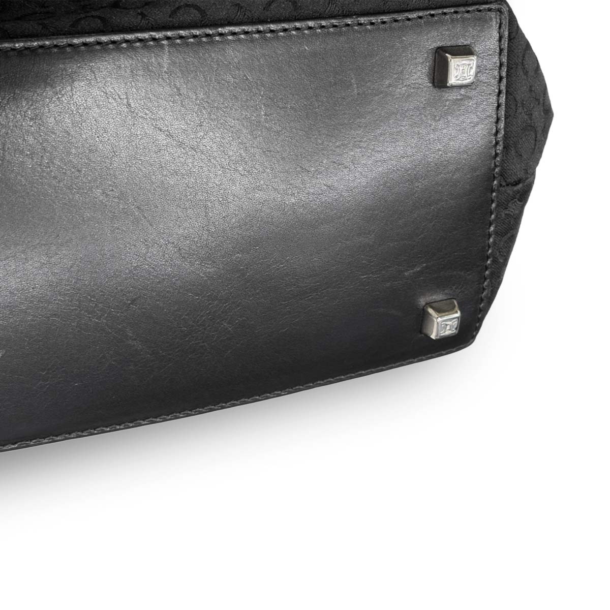 Macadam C Logos Tote Bag Canvas Leather Black Purse