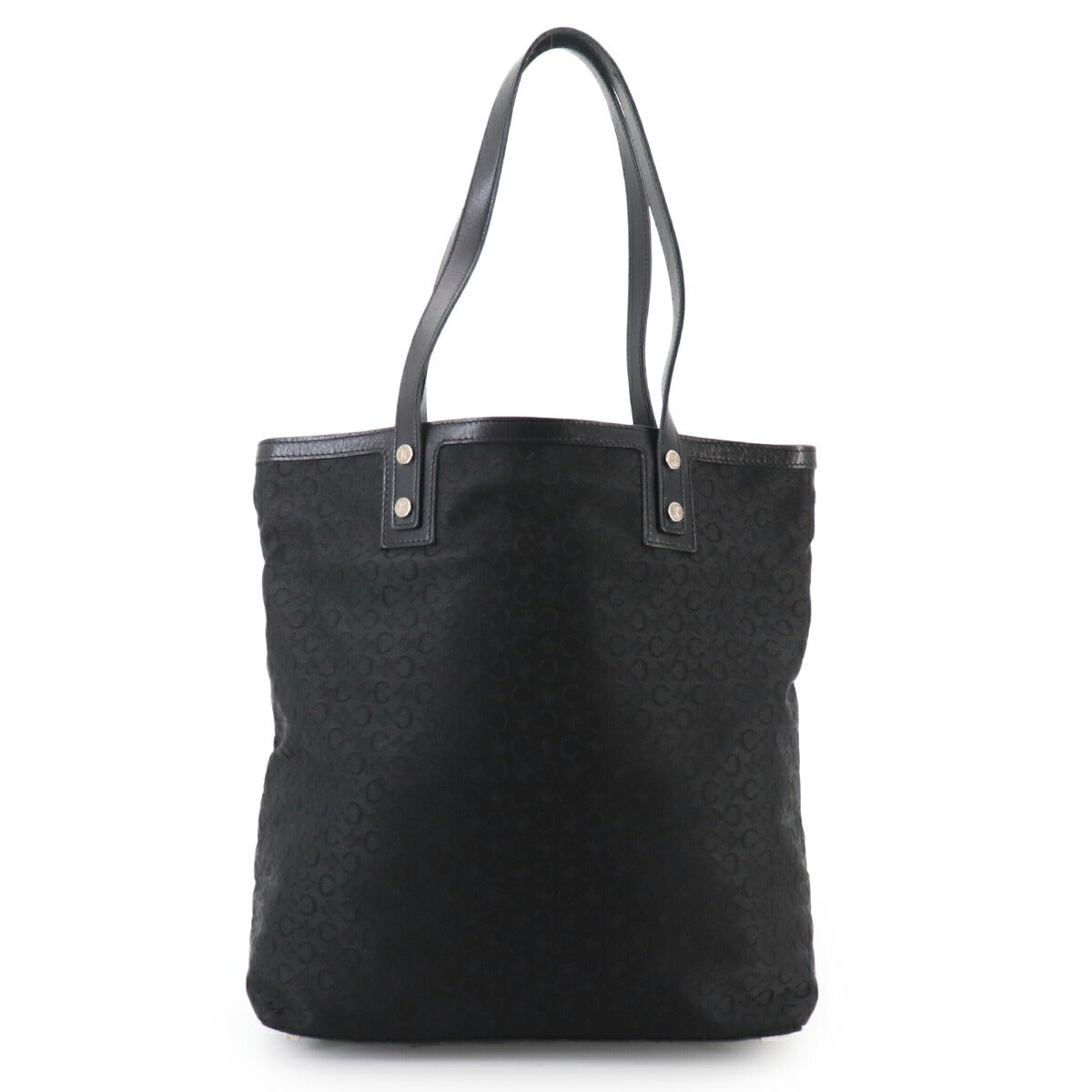 Macadam C Logos Tote Bag Canvas Leather Black Purse