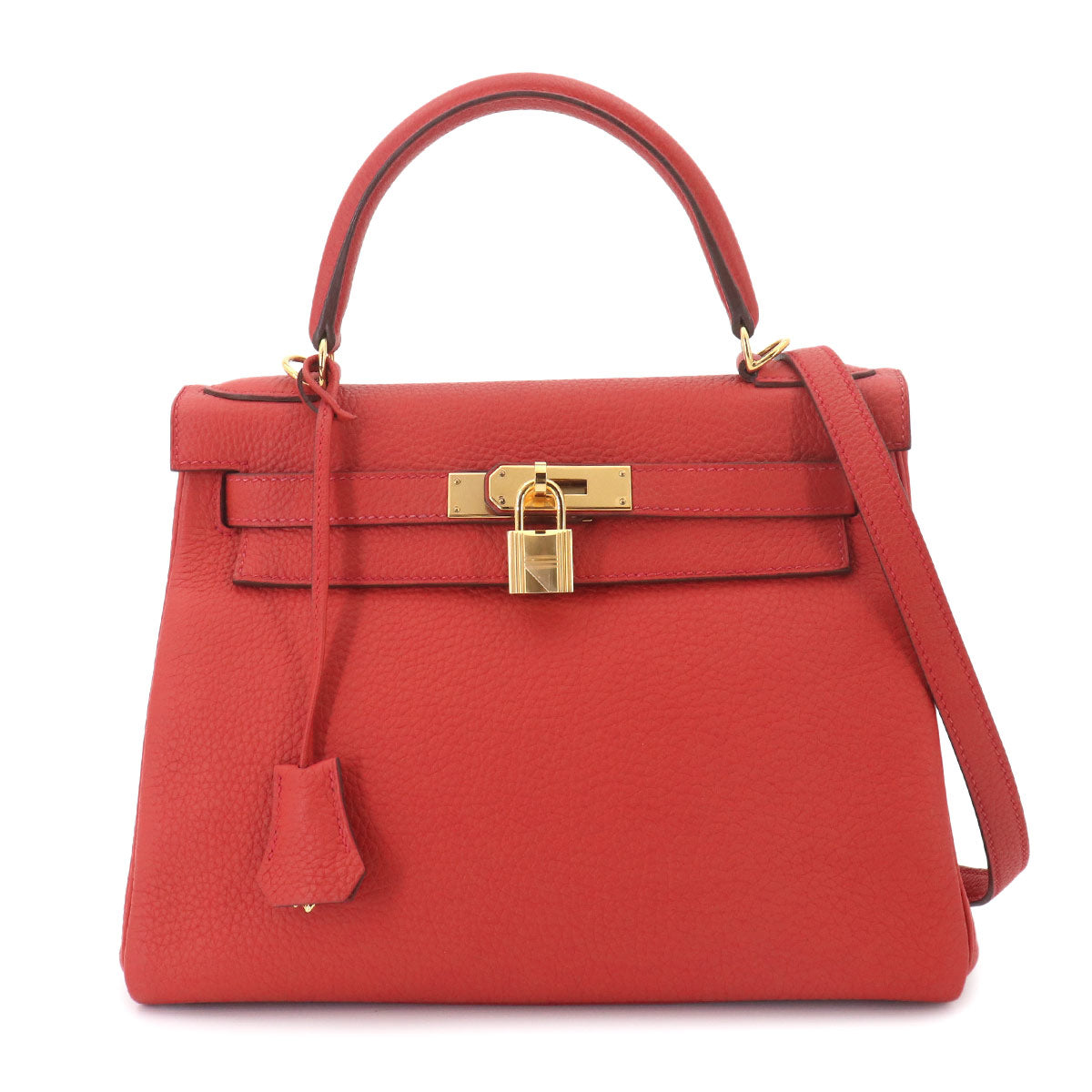 Kelly 28 Taurillon Clemence Red 2way Hand Shoulder Bag