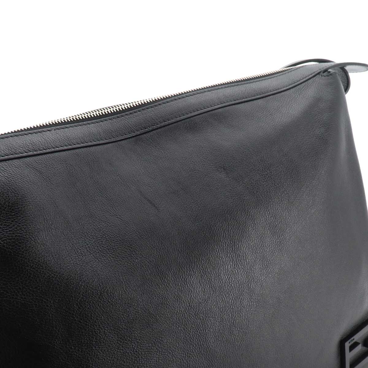 Simply Fendi Large Shoulder Bag Leather Nero 8BR831