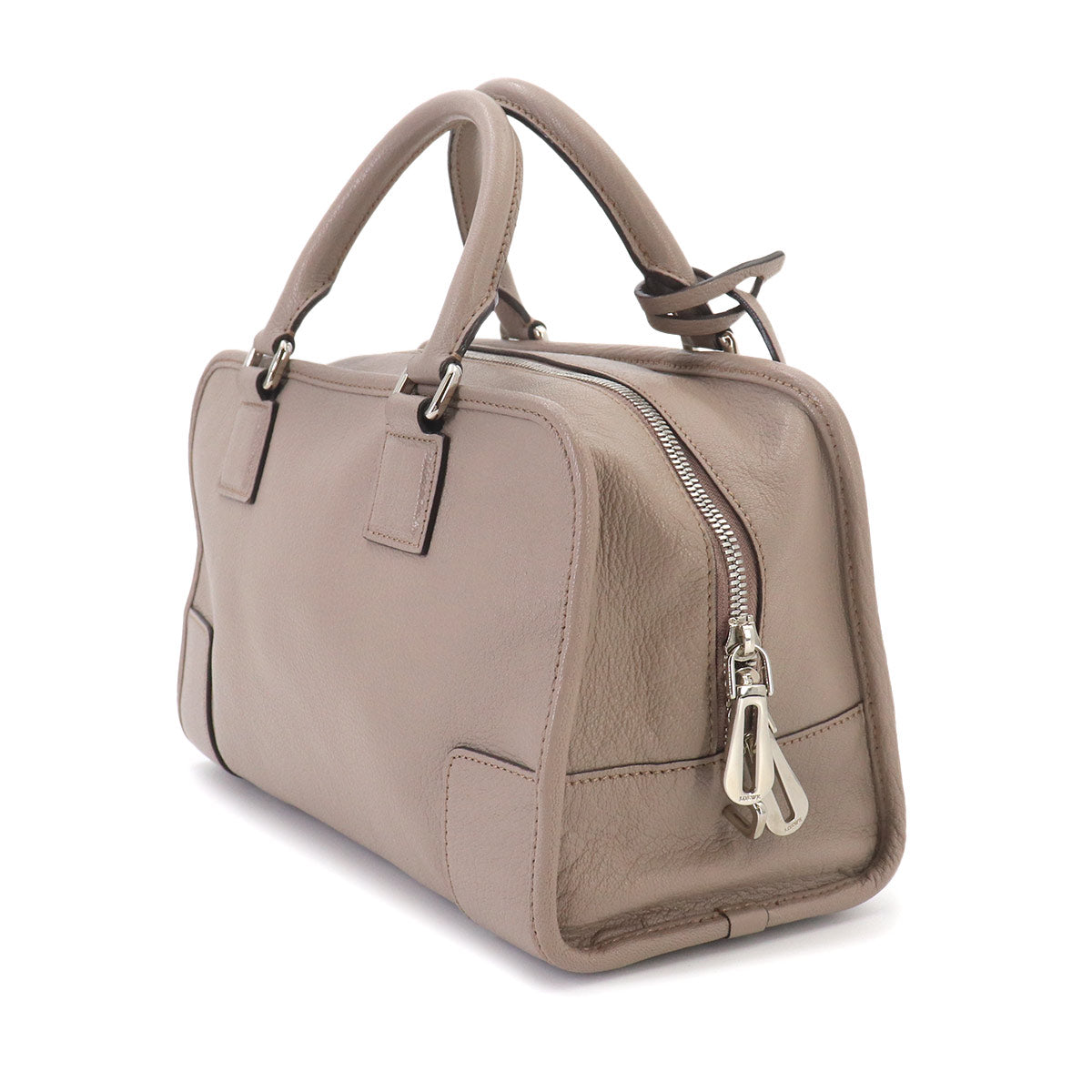 Amazona 28 Hand Bag Leather Beige Anagram Purse