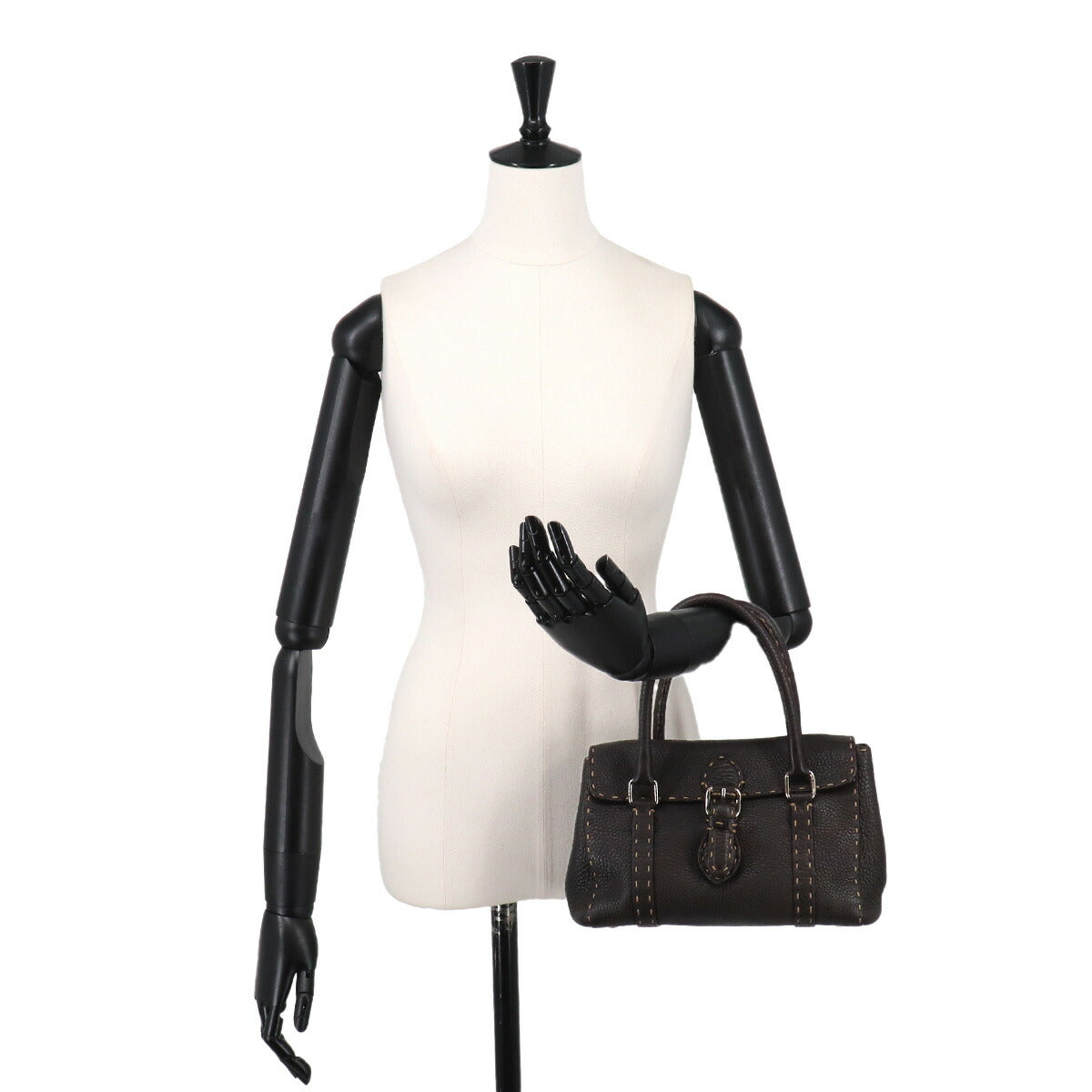 Selleria Mini Linda Hand Bag Leather Brown 8BR486