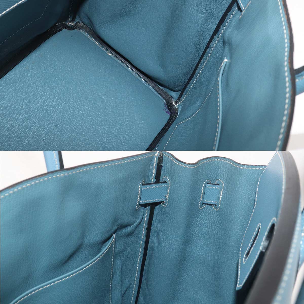 Birkin 30 Hand Bag Epsom Blue jean Purse