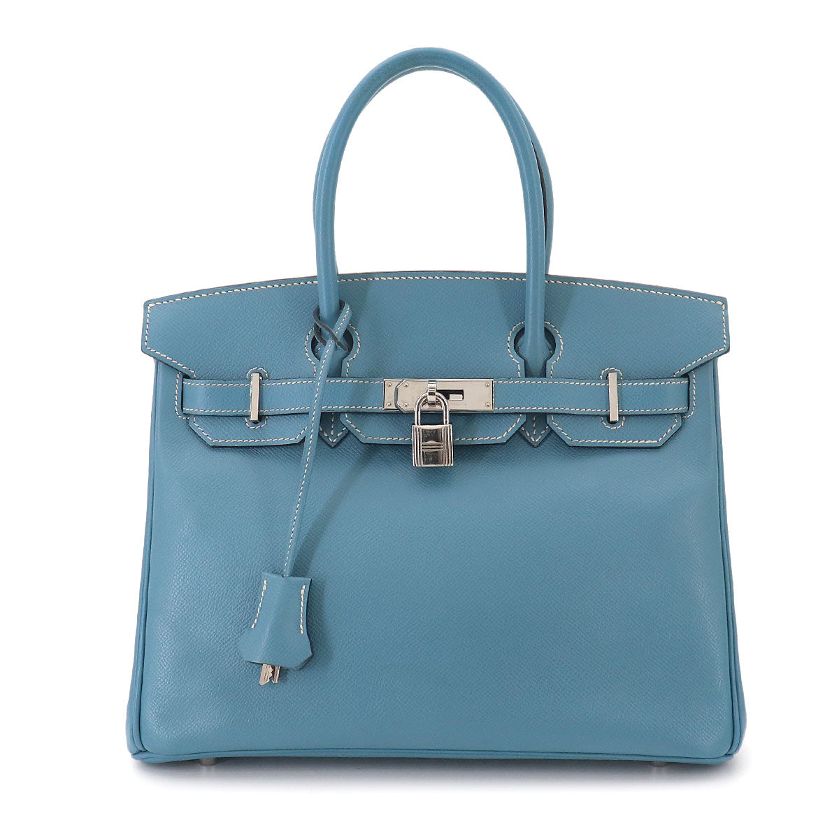 Birkin 30 Hand Bag Epsom Blue jean Purse