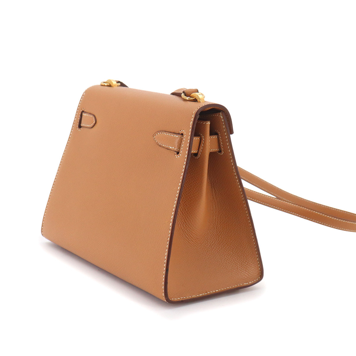 Mini Kelly 20 Shoulder Bag Couchevel Epsom Natural Brown