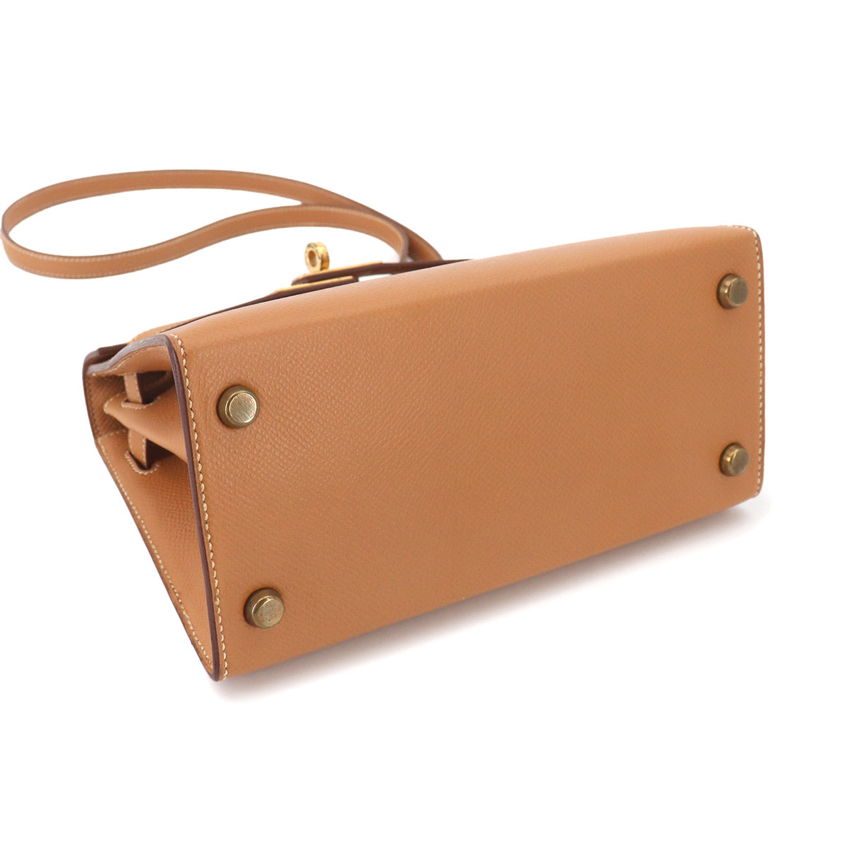 Mini Kelly 20 Shoulder Bag Couchevel Epsom Natural Brown