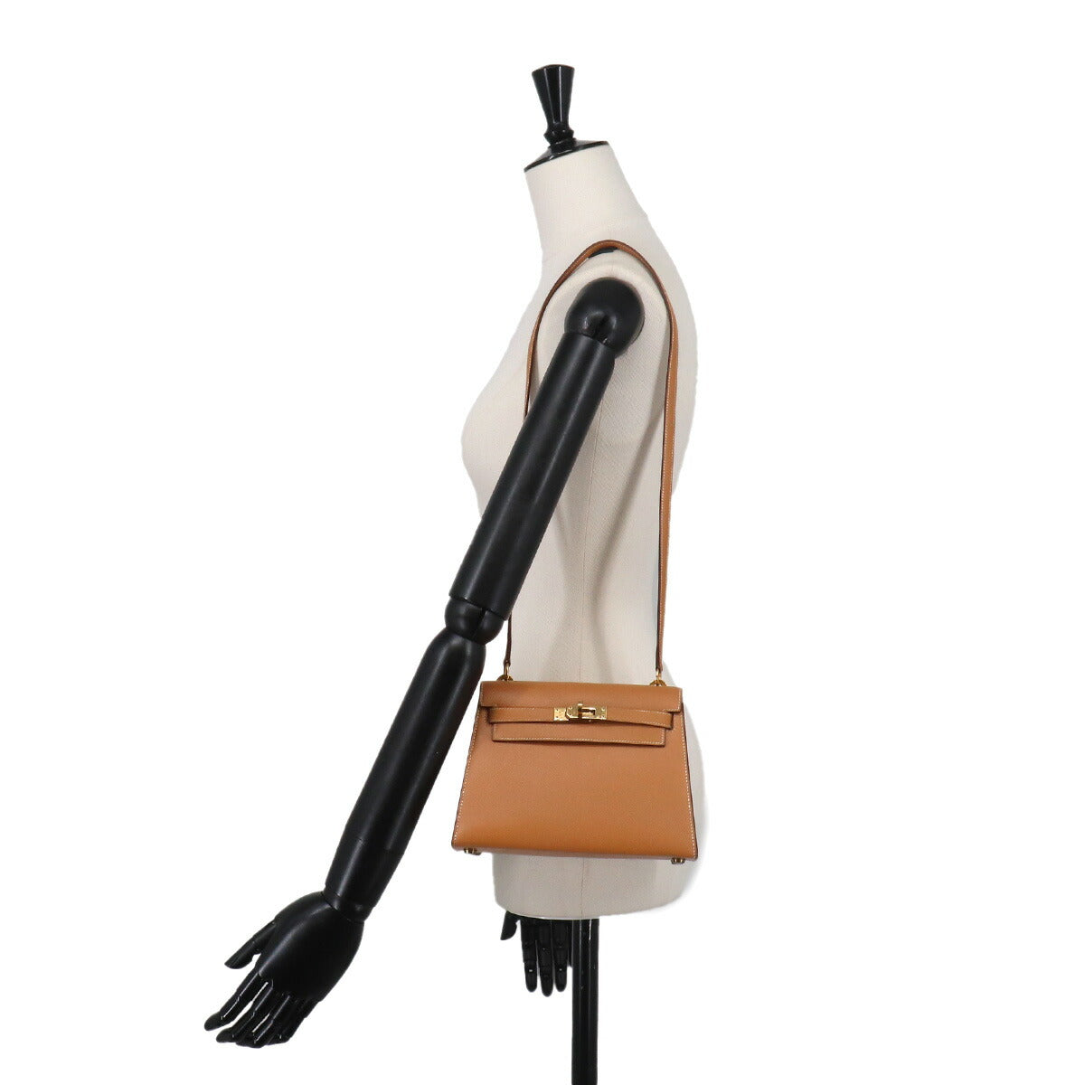 Mini Kelly 20 Shoulder Bag Couchevel Epsom Natural Brown