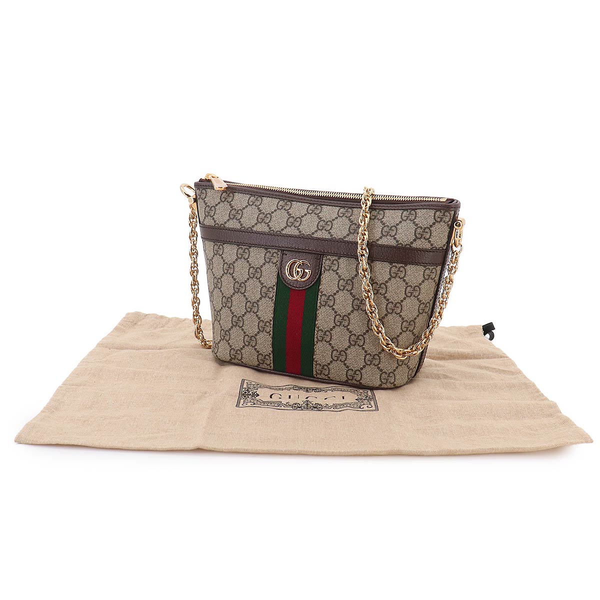 Ophidia Shoulder Bag GG Supreme Canvas Leather 781397