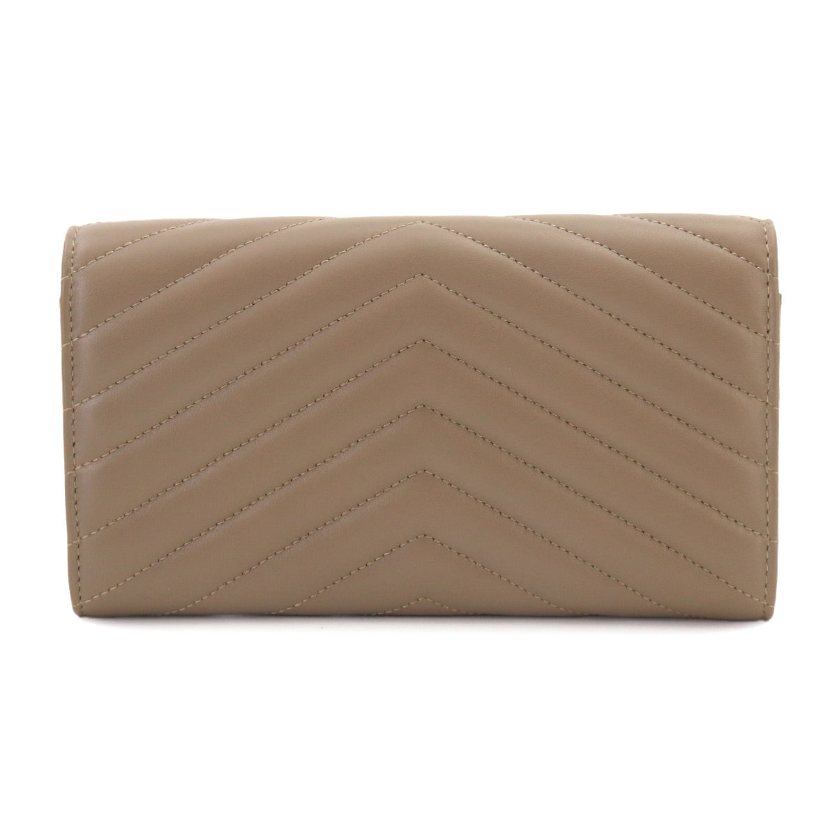 Monogram Large Flap Wallet Leather Greige 372264