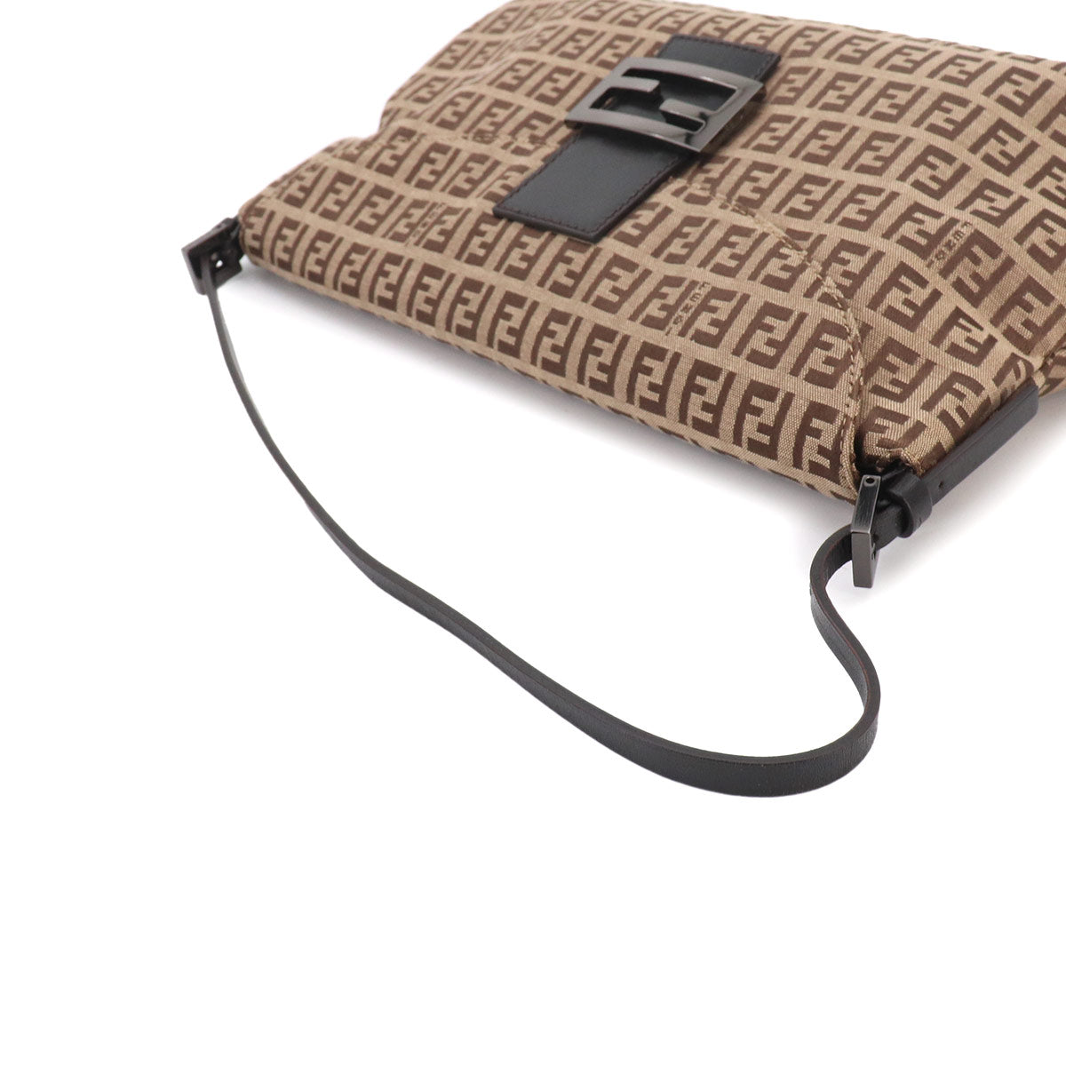 Zucchino Mamma Baguette Shoulder Bag Canvas Leather Beige 8BR002