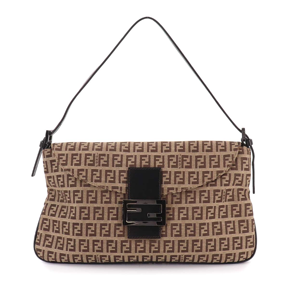 Zucchino Mamma Baguette Shoulder Bag Canvas Leather Beige 8BR002