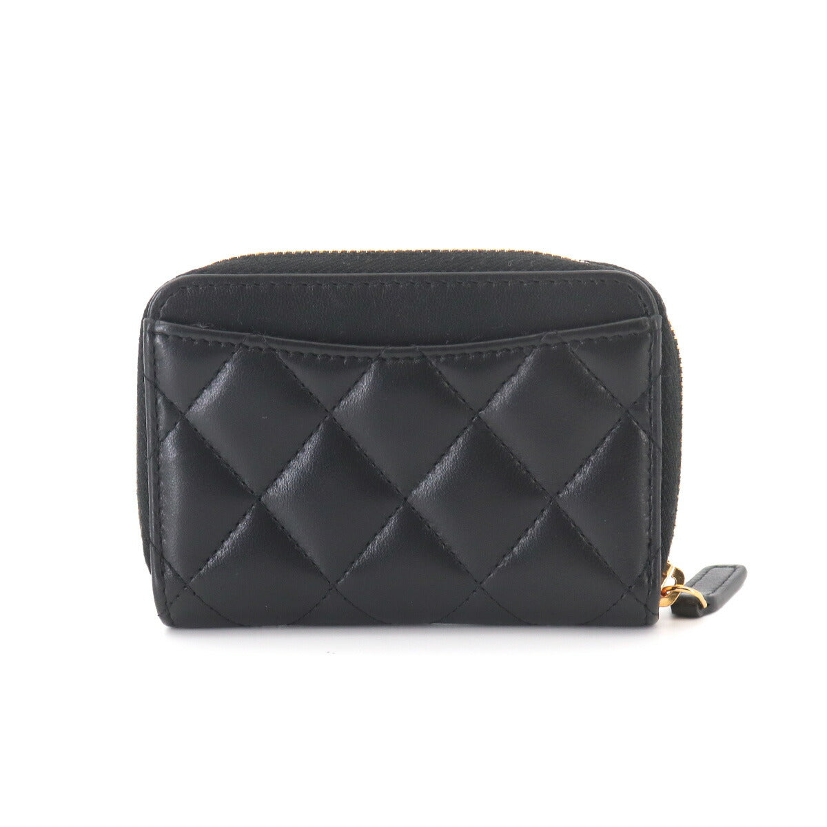 Matelasse Coin Case Purse Leather Black AP0216