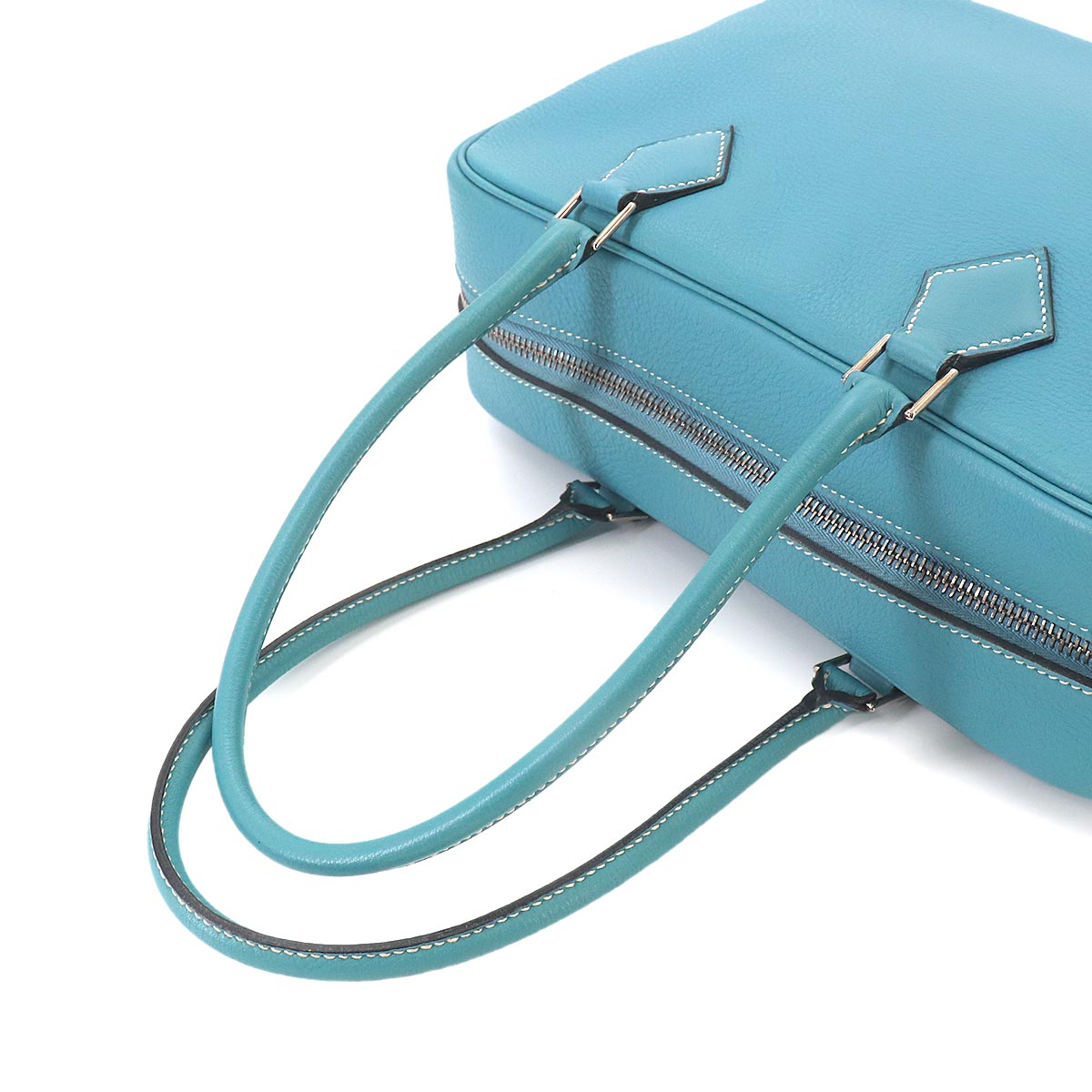 Plume 28 Hand Bag Togo Blue jean Purse