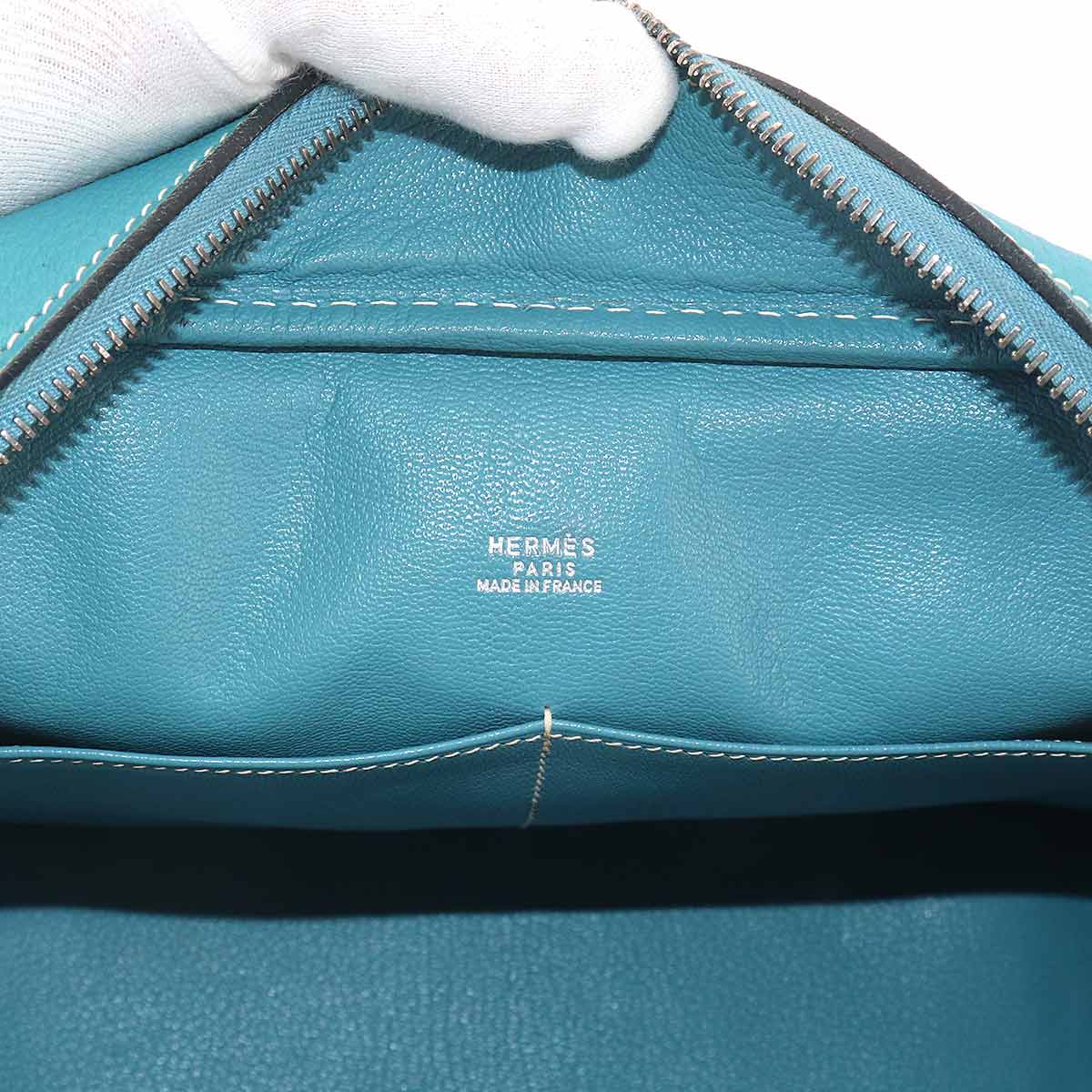 Plume 28 Hand Bag Togo Blue jean Purse