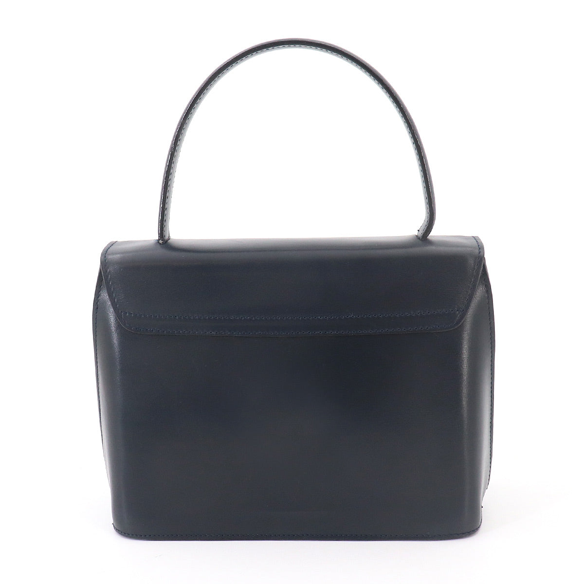 Gancini Hand Bag Leather Navy Vintage Purse