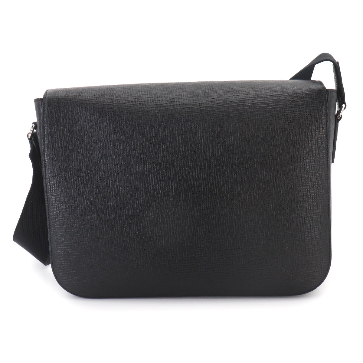 Messenger Shoulder Bag Leather Black Purse
