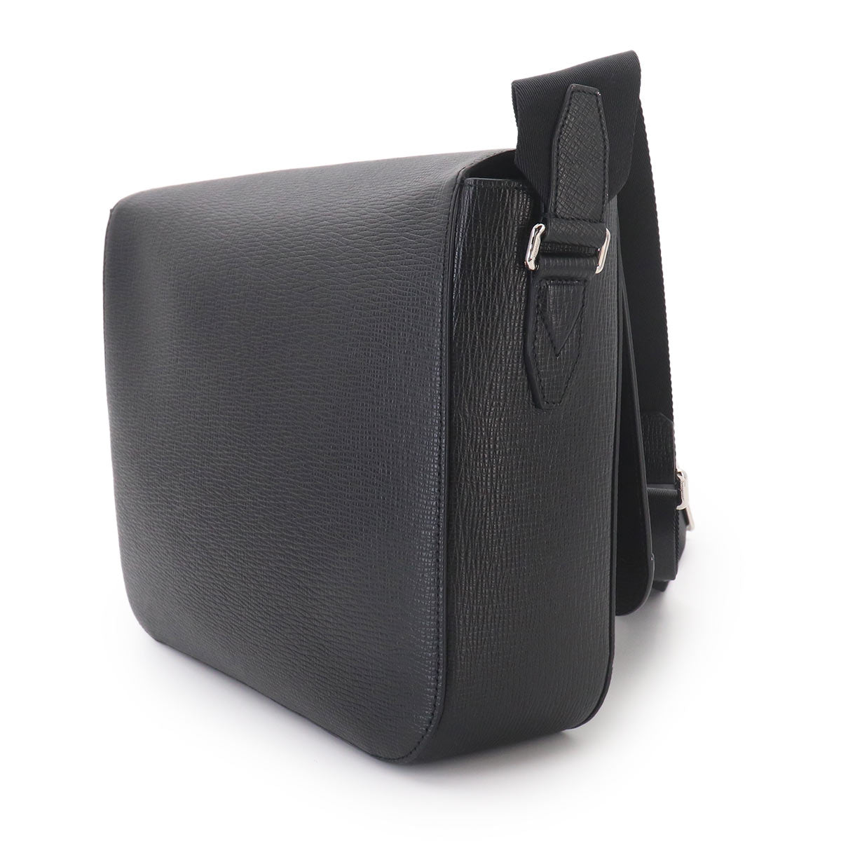 Messenger Shoulder Bag Leather Black Purse
