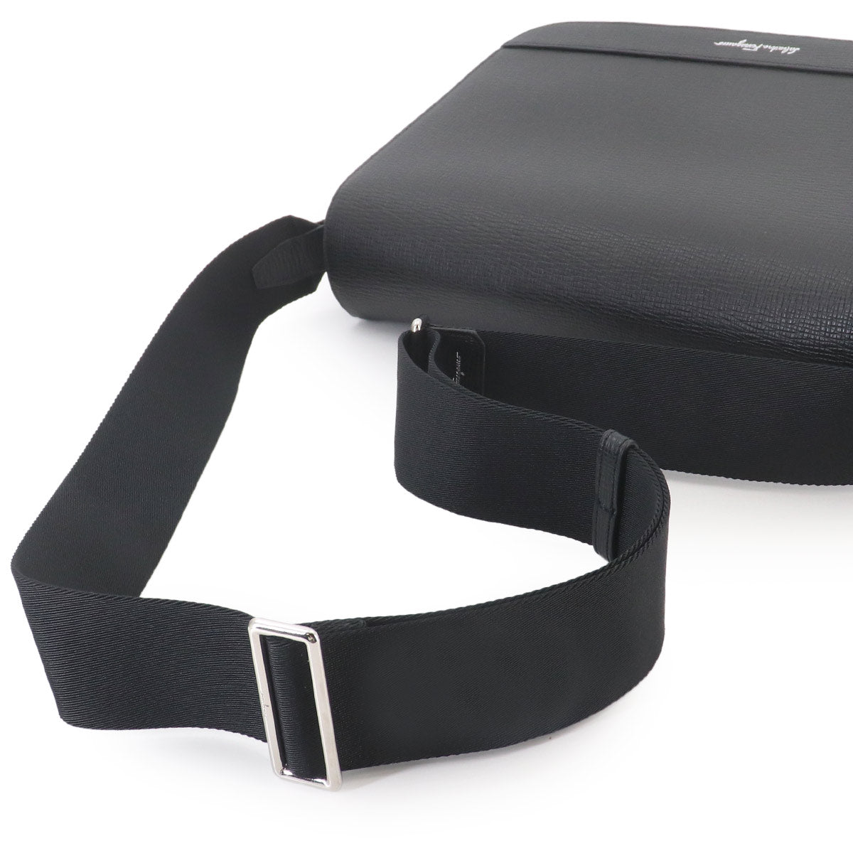 Messenger Shoulder Bag Leather Black Purse