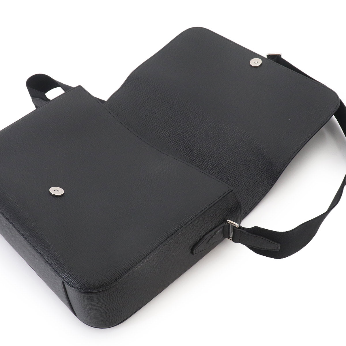 Messenger Shoulder Bag Leather Black Purse