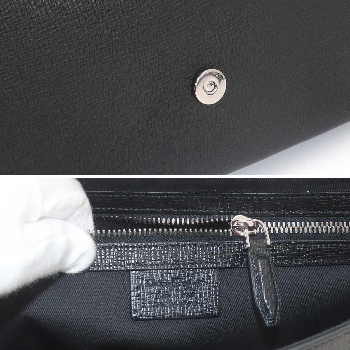 Messenger Shoulder Bag Leather Black Purse