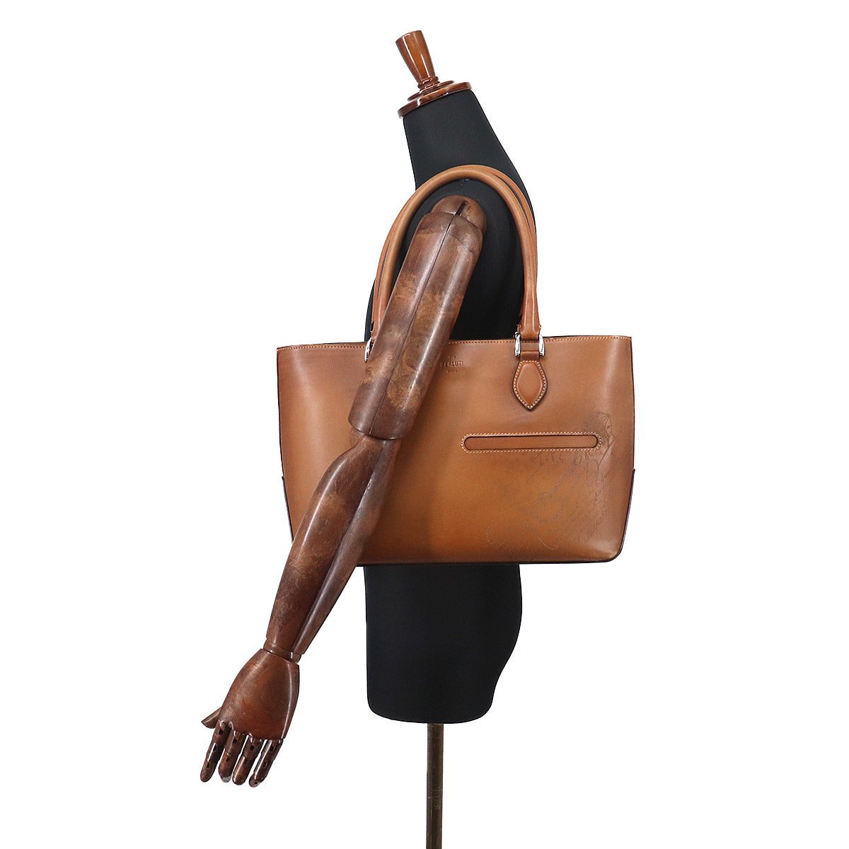 Calligraphy Toujours Tote Bag Venezia Leather Brown