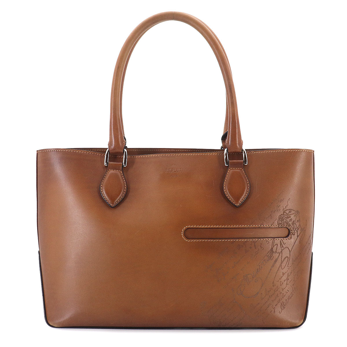 Calligraphy Toujours Tote Bag Venezia Leather Brown
