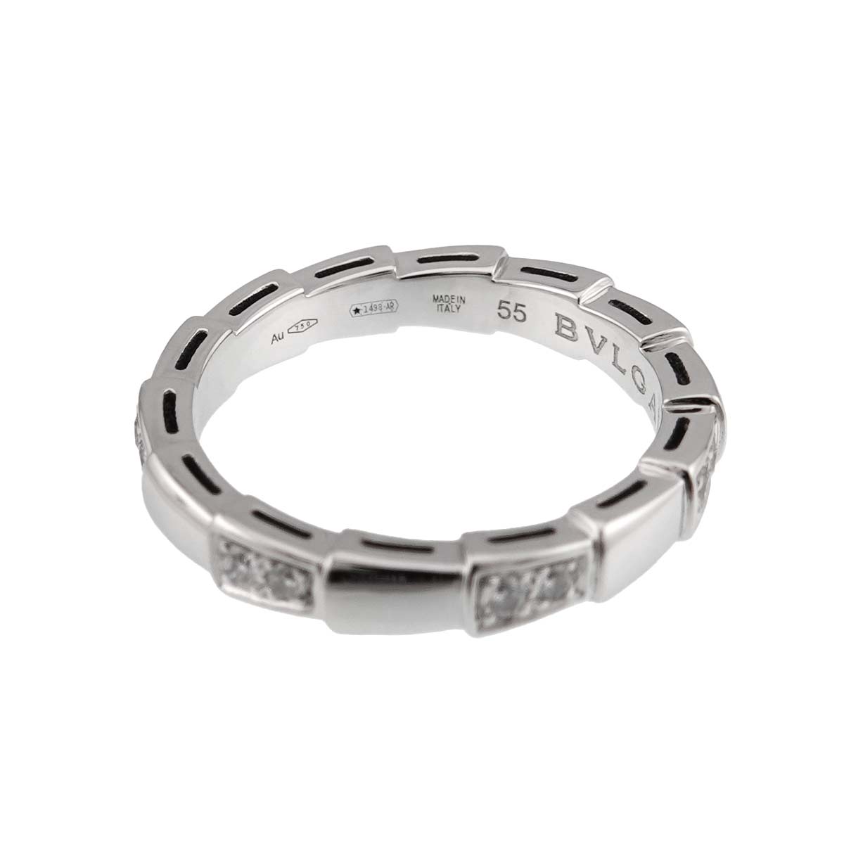 Serpenti Viper Diamond Ring 18K White Gold 750 size55 7.25(US)