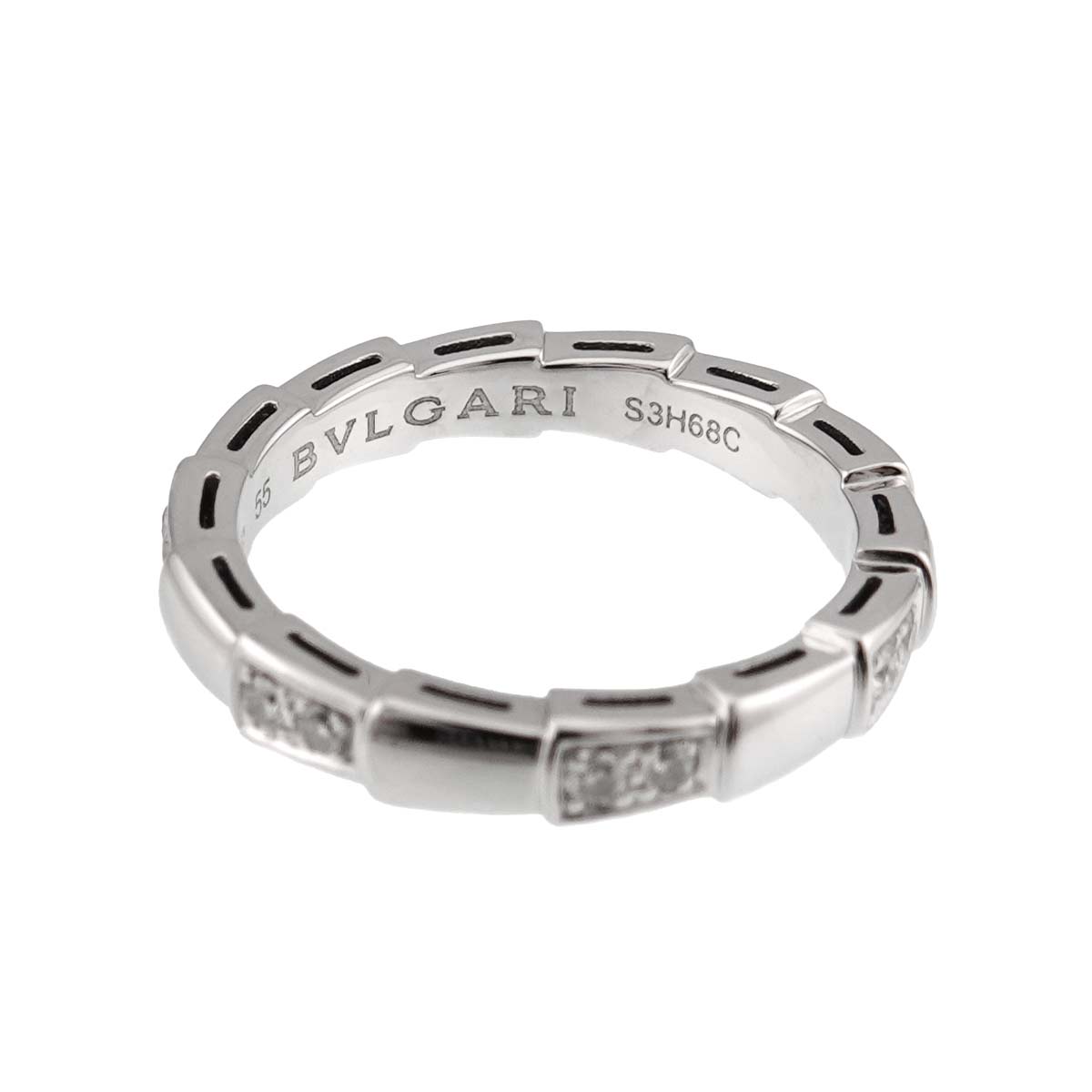 Serpenti Viper Diamond Ring 18K White Gold 750 size55 7.25(US)