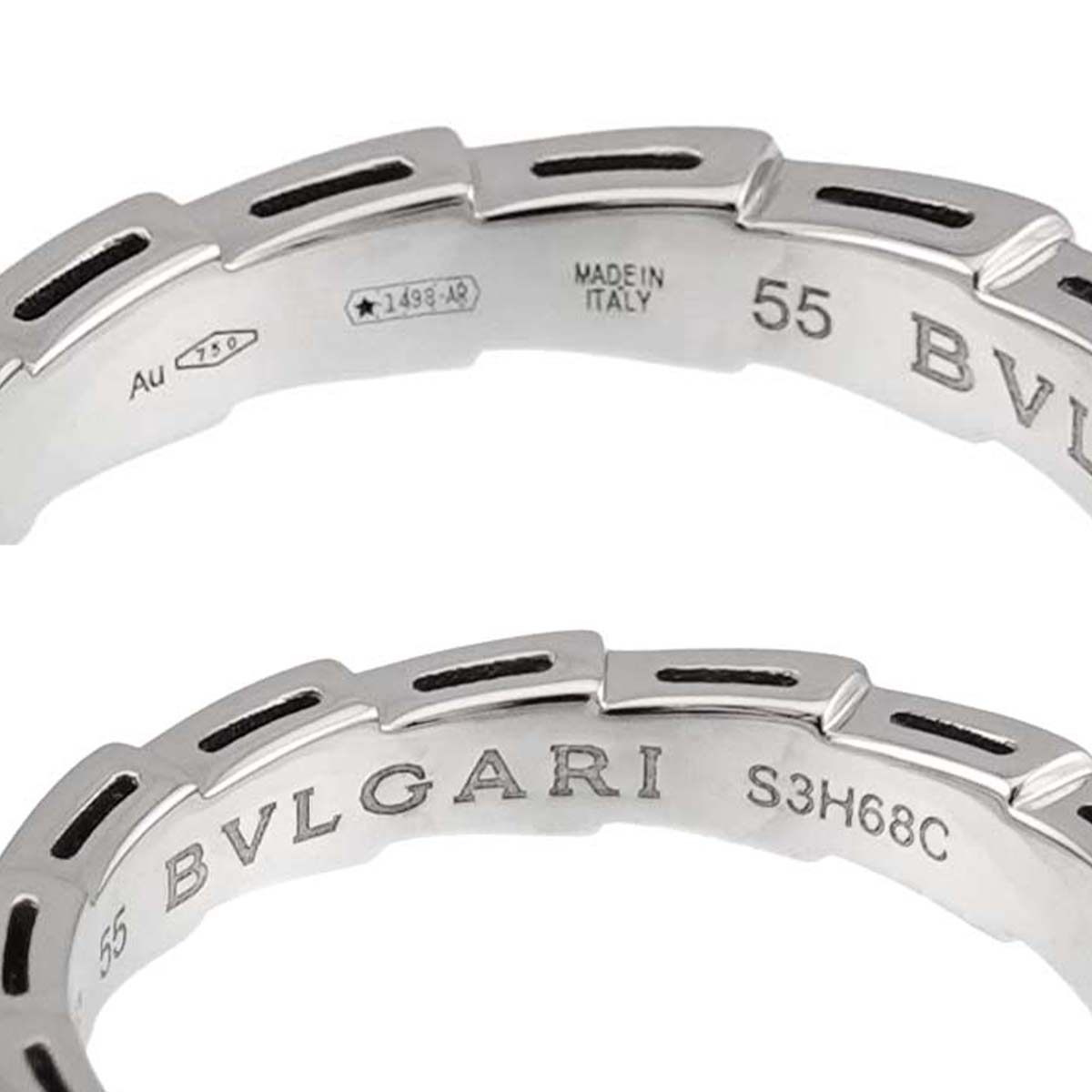 Serpenti Viper Diamond Ring 18K White Gold 750 size55 7.25(US)