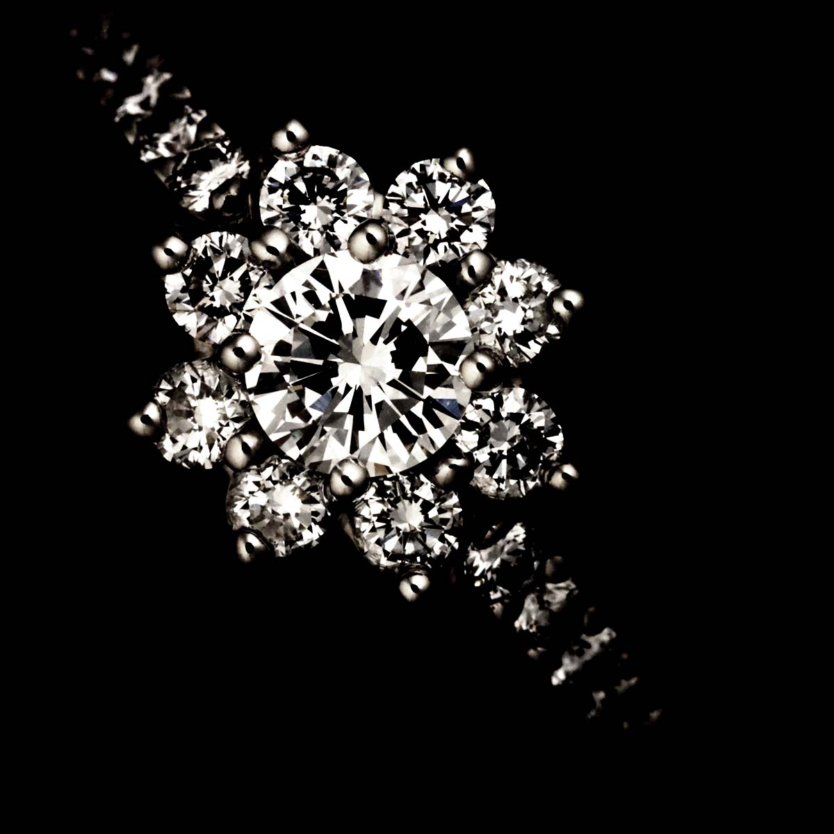 Flora Diamond Ring Pt Platinum Size4-4.5(US)
