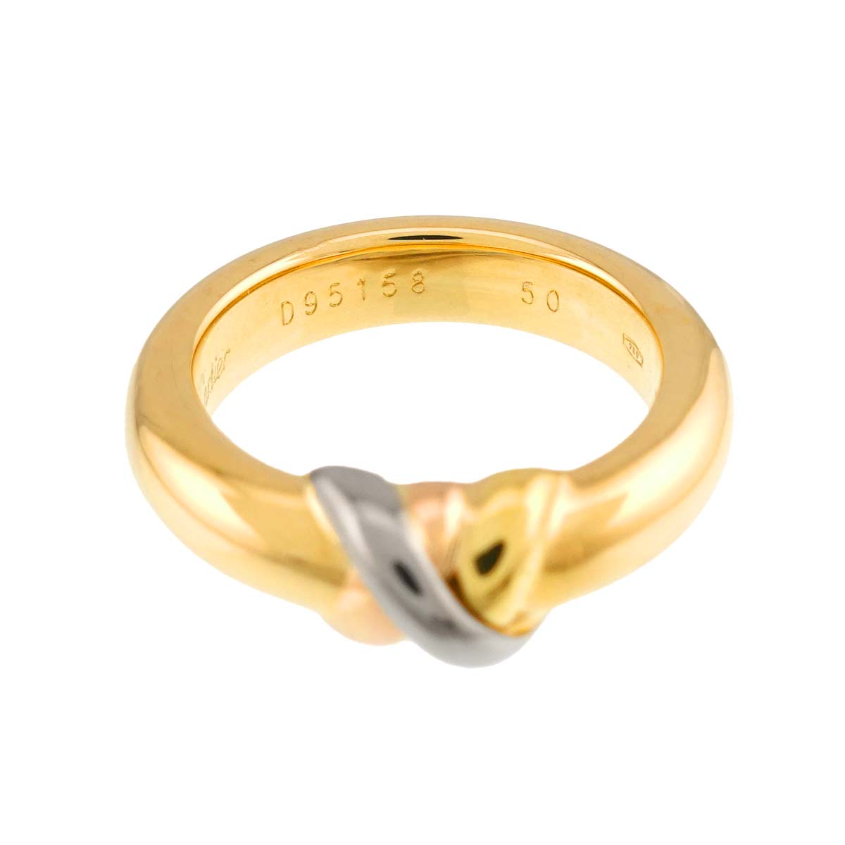 Thread Trinity Ring 18K YG WG PG 750 Size50 5-5.25(US)