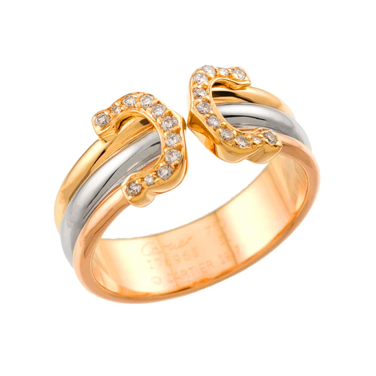 2C Diamond Ring 18K YG WG PG 750 Size51 5.5-5.75(US)