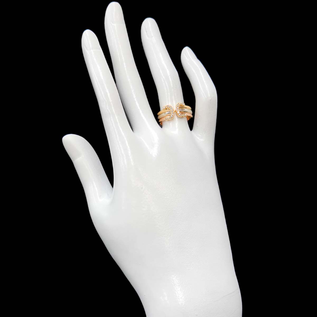 2C Diamond Ring 18K YG WG PG 750 Size51 5.5-5.75(US)