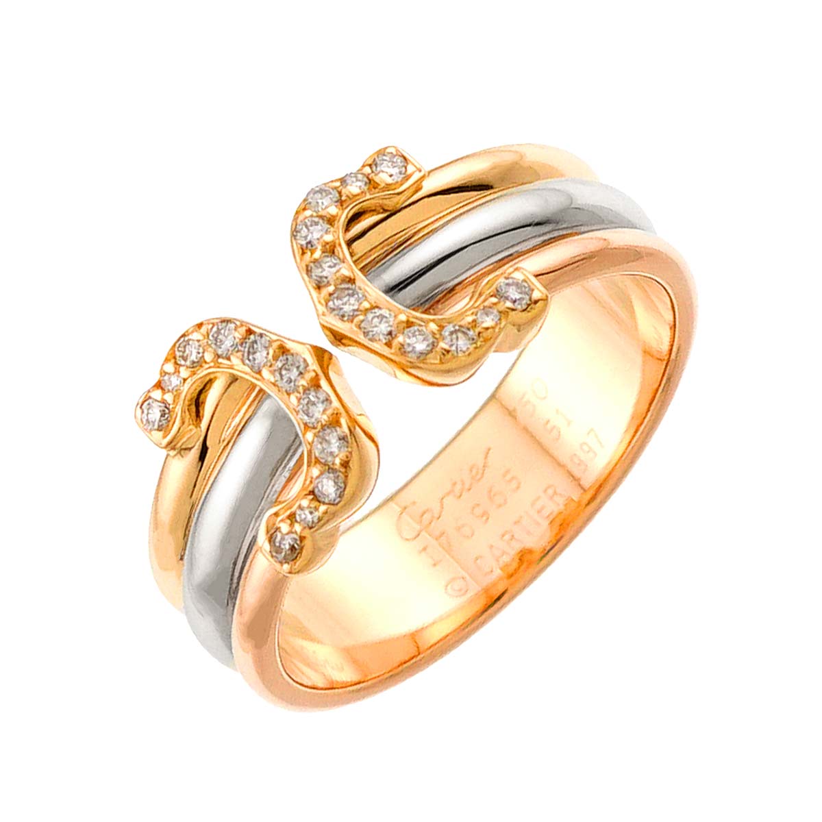 2C Diamond Ring 18K YG WG PG 750 Size51 5.5-5.75(US)