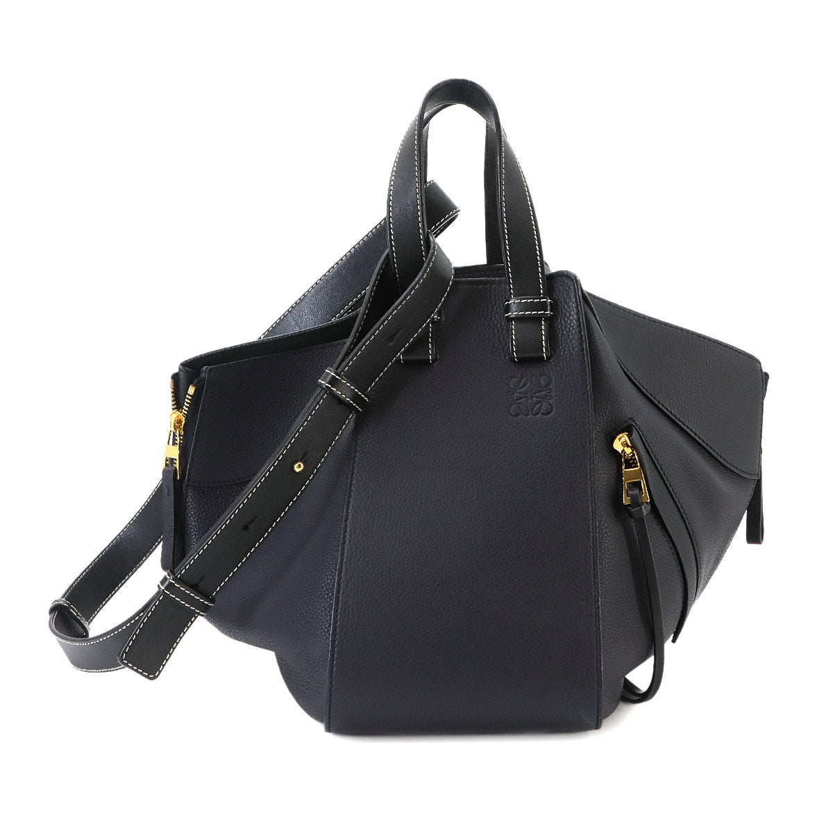 Hammock Small Hand Shoulder Bag Leather Navy Black Purse