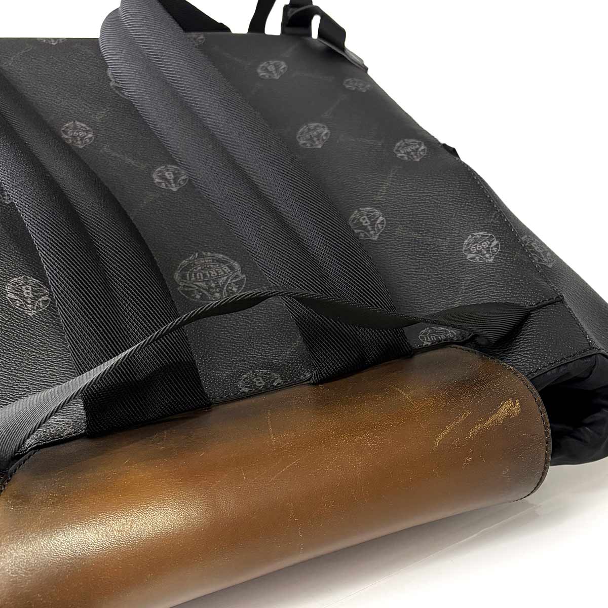 Hiker BackPack Leather Black Brown Purse