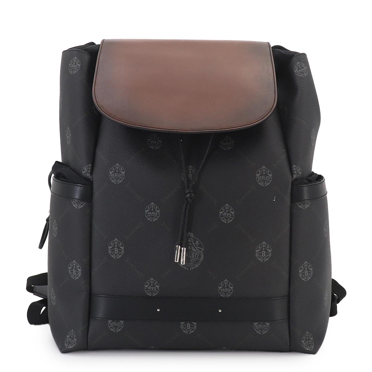 Hiker BackPack Leather Black Brown Purse