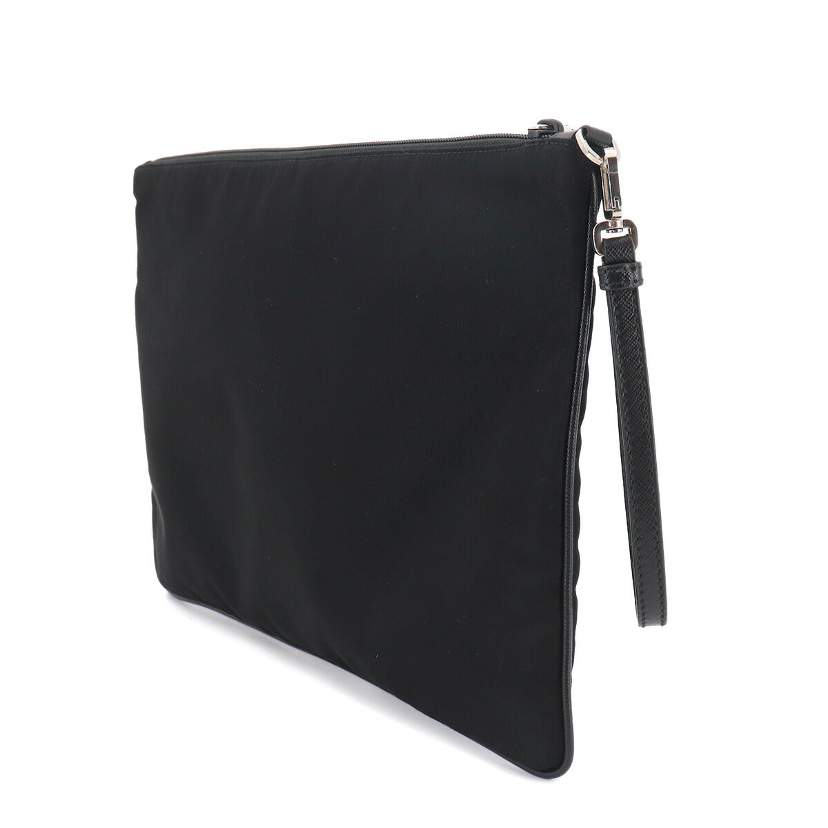 Clutch Bag Nylon Saffiano Leather Black 2VN012 Purse