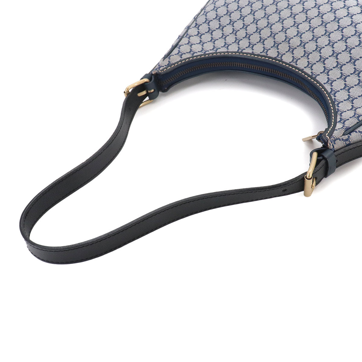 Macadam Shoulder Bag Canvas Leather Blue Vintage