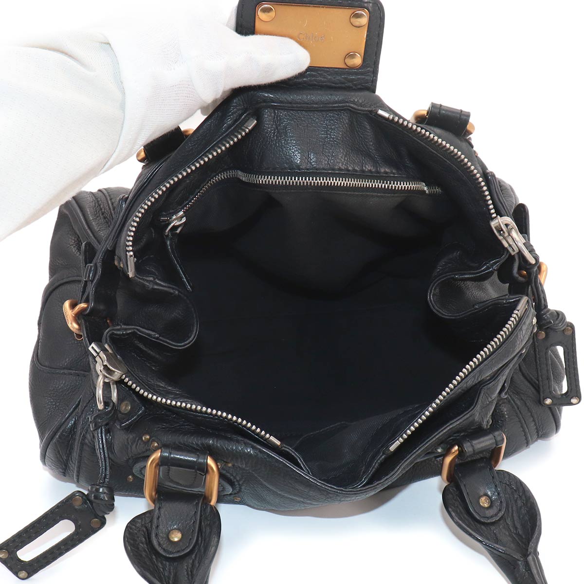 Paddington Hand Bag Leather Black Purse