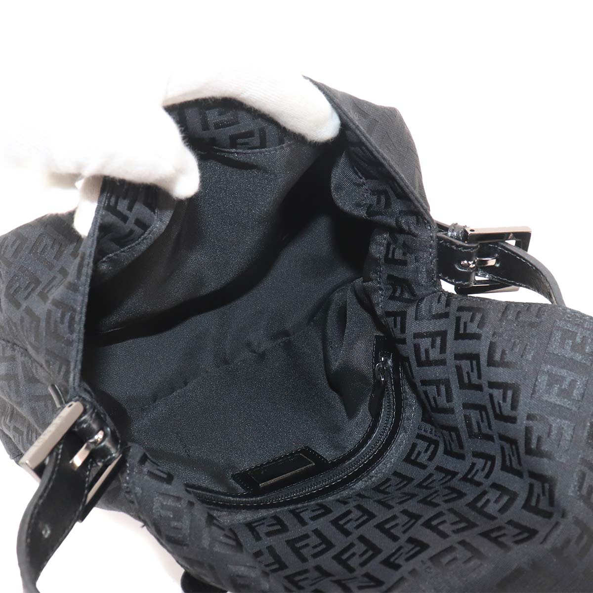 Zucchino Mamma Baguette Shoulder Bag Canvas Black 8BR001