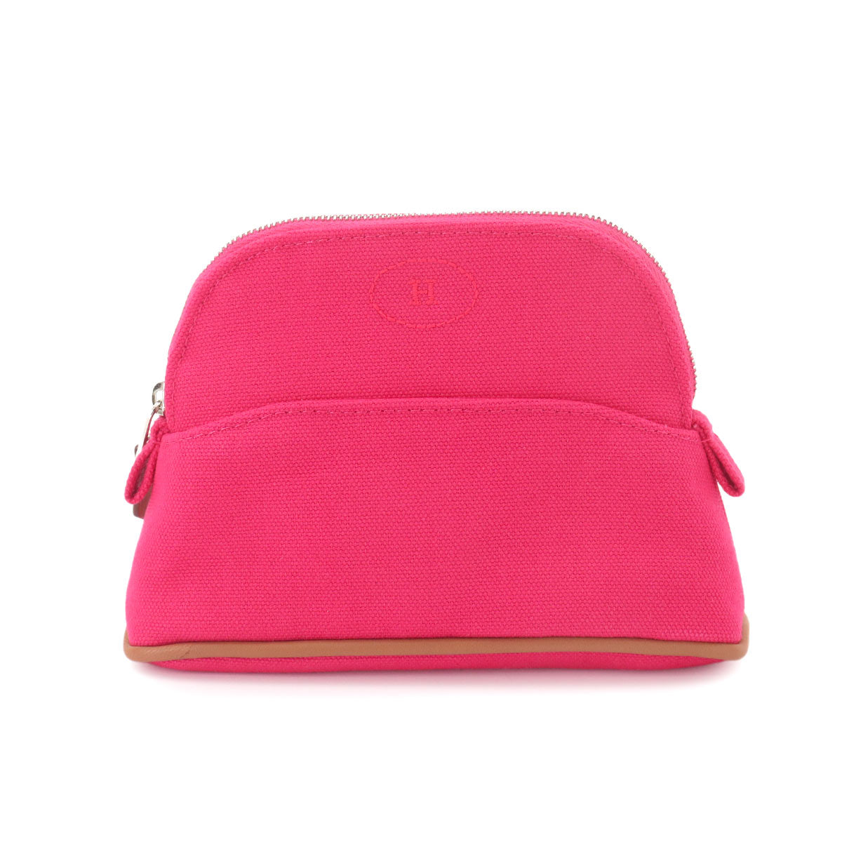 Bolide Pouch Mini mini Cotton Canvas Leather Hibiscus Purse
