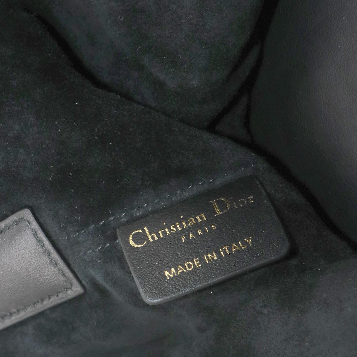 Cannage Toujours Medium Hand Bag Tweed Leather Black