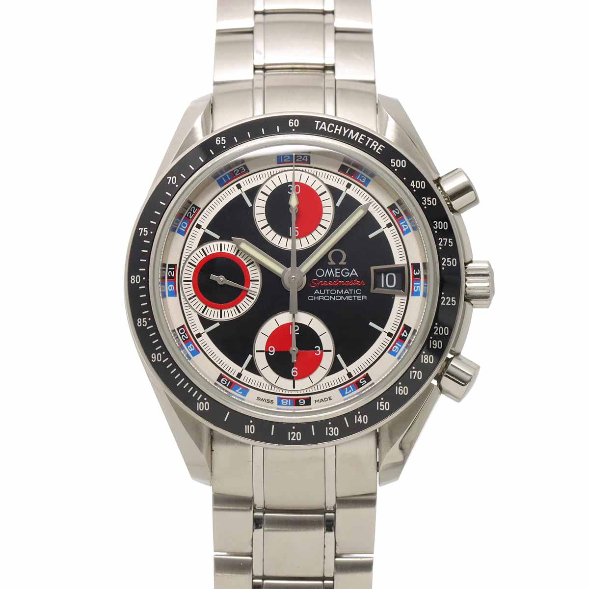 Speedmaster Date 3210.52 Chronograph Black Red Dial Mens Watch