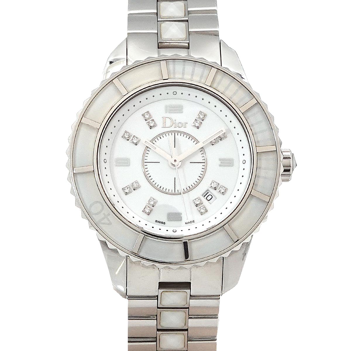 Christal CD113111 16P Diamond White Dial Ladies
