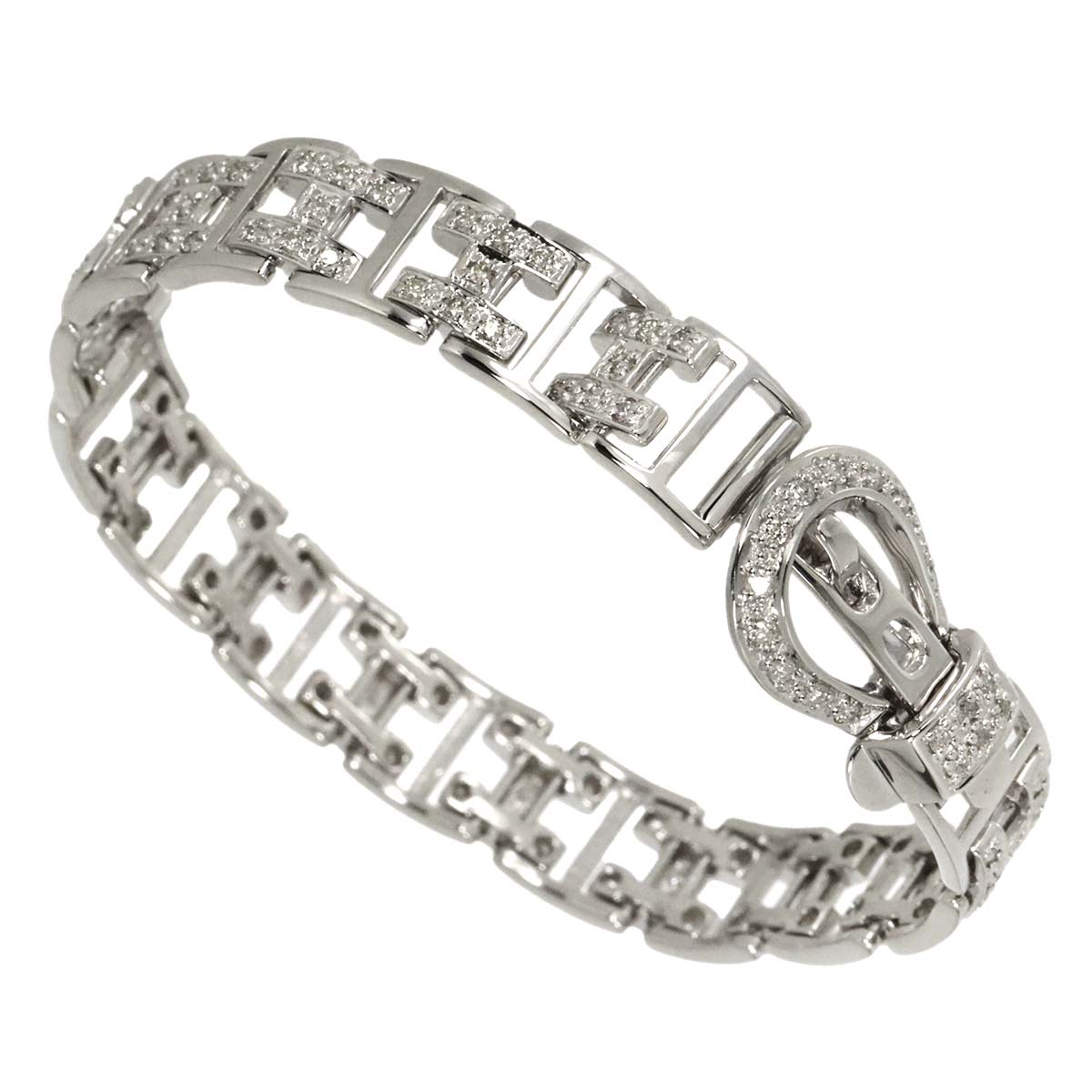 Diamond 1.00ct Bracelet 18K K18 WG White Gold 750