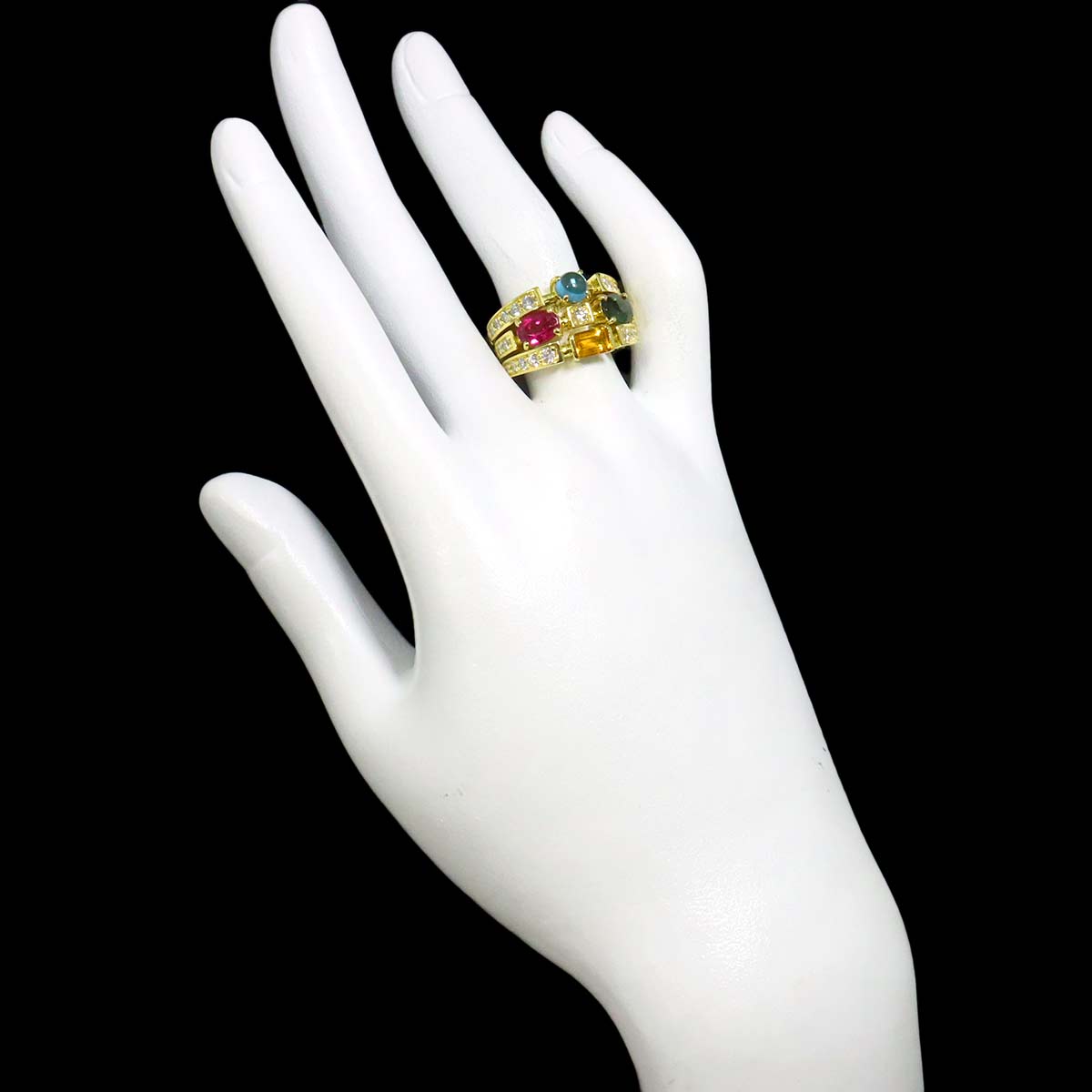Multi Stone 2.81ct Diamond 0.78ct Ring 18K YG 750 Size6-6.25(US)