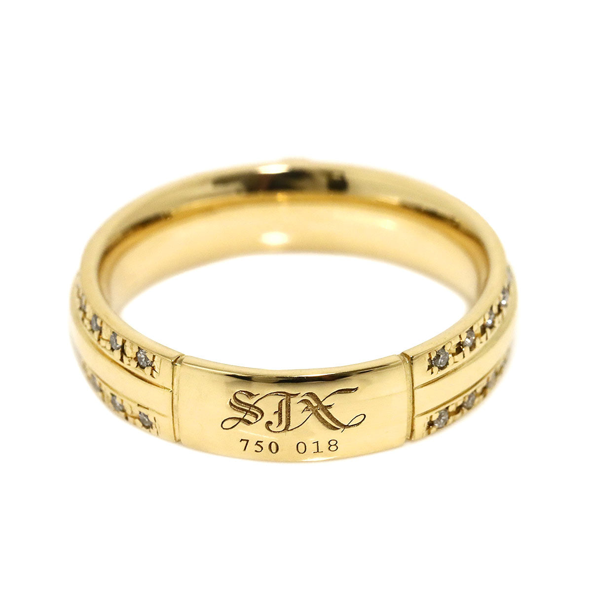 Diamond 0.18ct Ring 18K Yellow Gold 750 Size7.25(US)