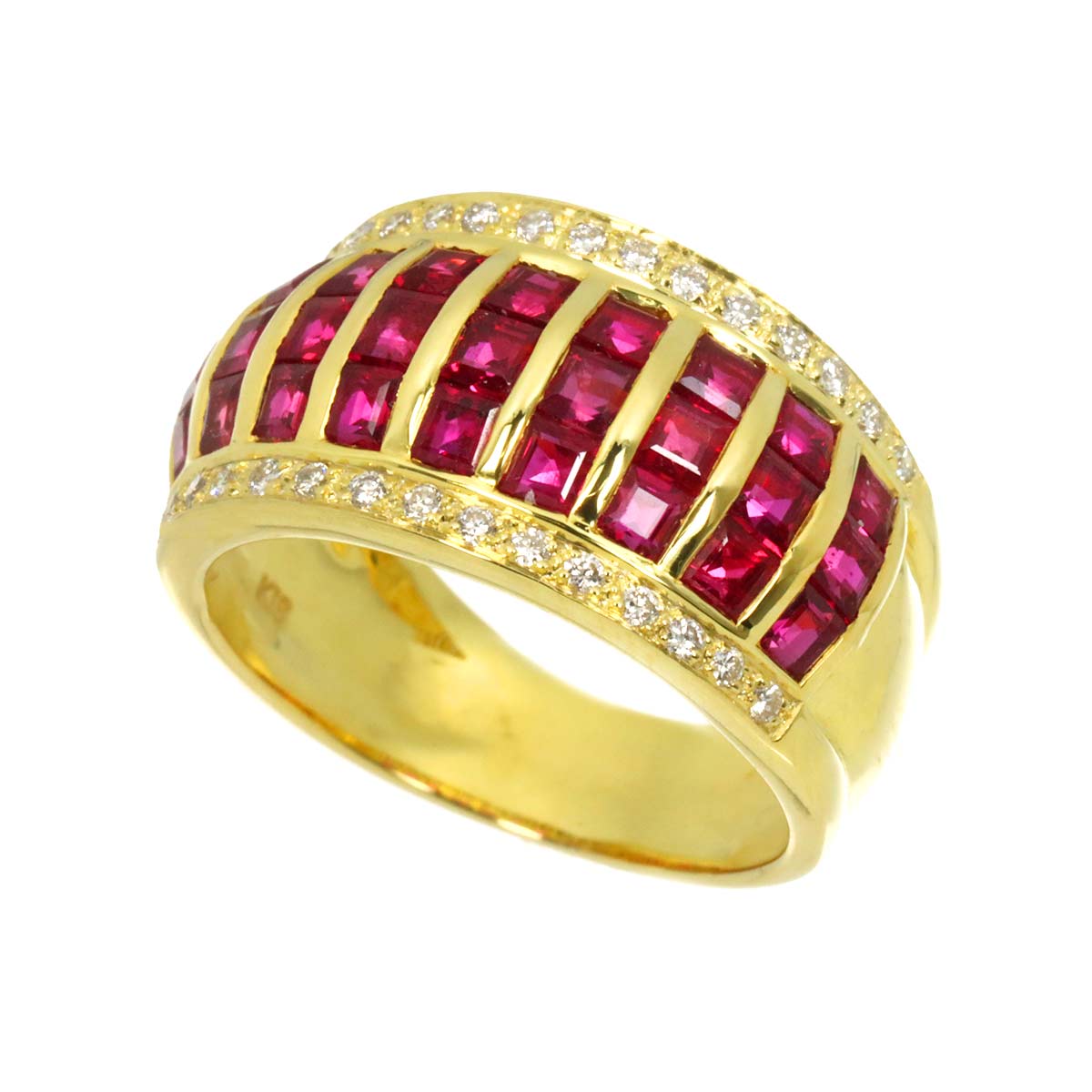 Ruby 2.79ct Diamond 0.186ct Ring 18K YG size6(US)