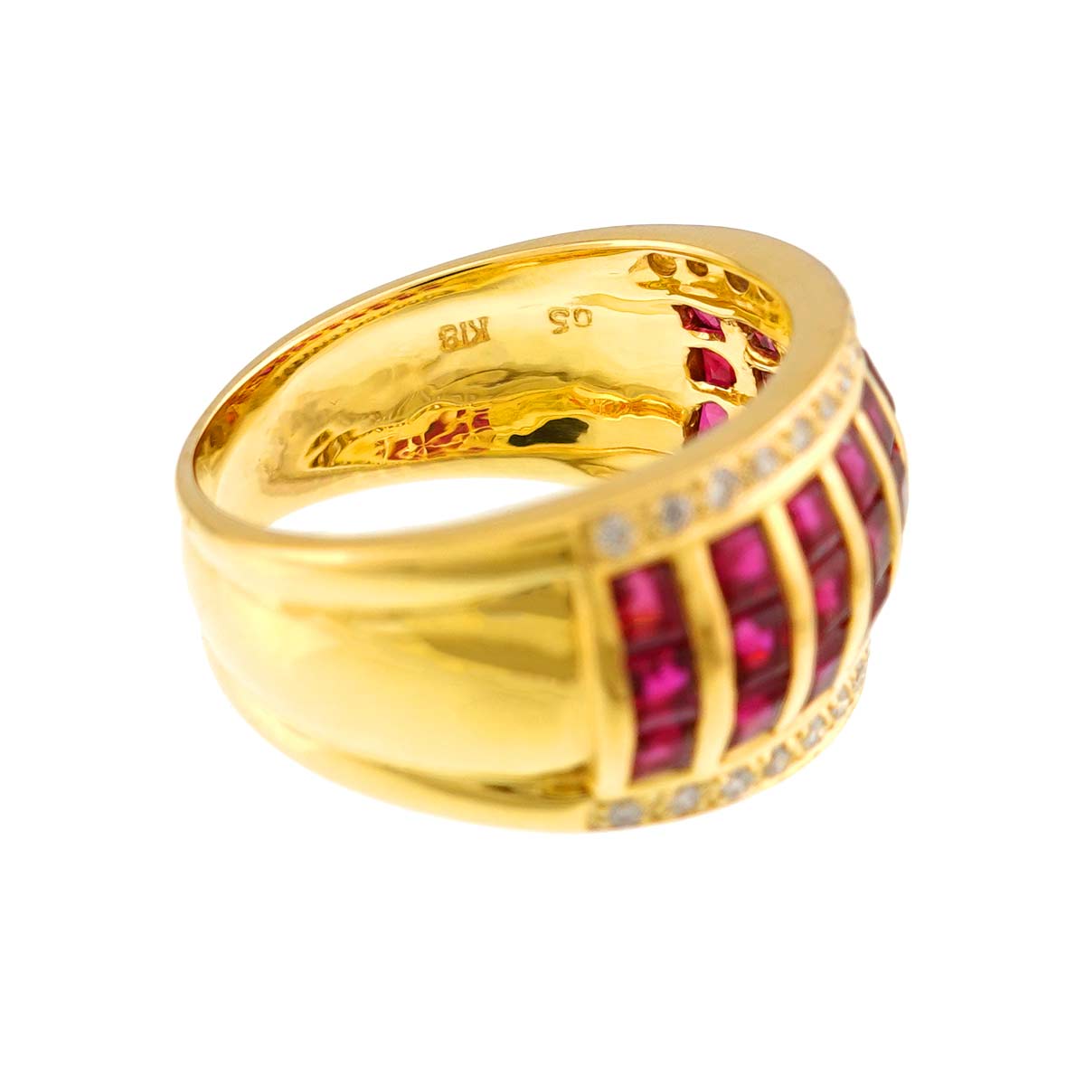Ruby 2.79ct Diamond 0.186ct Ring 18K YG size6(US)